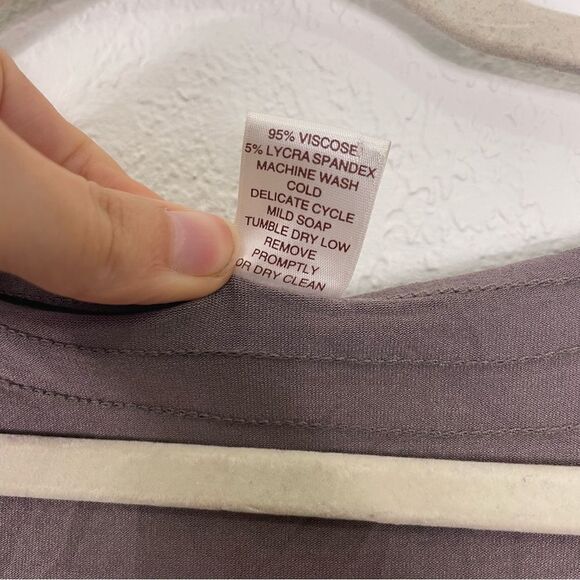 Peruvian Connection Light Purple Scoop Neck Short Sleeve Top - Picture 4 of 4